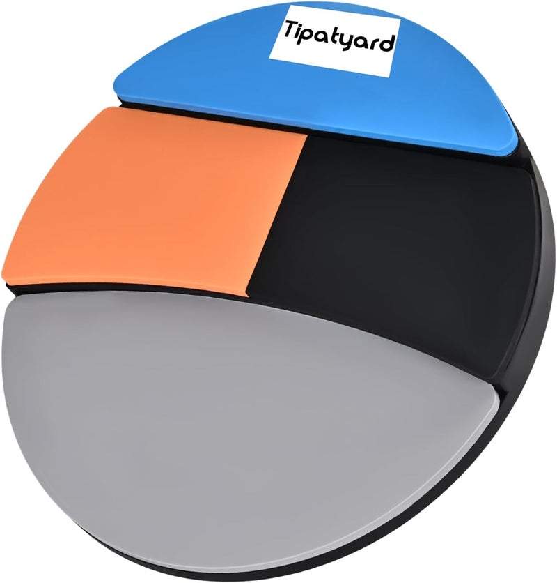 tipatyard Drum Practice Pad, Drum Pad 12 Inch Silent Practice Pad with 4 Different Playing Surfaces - Image 1